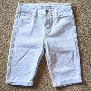 J Brand White Bermuda Jean Shorts Modest Size 26